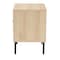 Baxton Studio Caterina MidCentury Transitional Natural Brown Finished Wood and Natural Rattan 1Door Nightstand 220-12861-ZORO - alternate 9